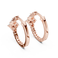 0.5ct TW Round Lab-Grown Diamond Cluster Hoop Earrings in Rose Gold — Verasah fine jewellery