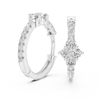 0.5ct TW Round Lab-Grown Diamond Cluster Hoop Earrings in White Gold — Verasah fine jewellery