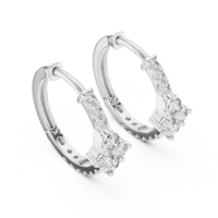 0.5ct TW Round Lab-Grown Diamond Cluster Hoop Earrings in White Gold — Verasah fine jewellery
