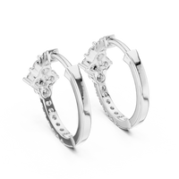 0.5ct TW Round Lab-Grown Diamond Cluster Hoop Earrings in White Gold — Verasah fine jewellery