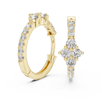 0.5ct TW Round Lab-Grown Diamond Cluster Hoop Earrings in Yellow Gold — Verasah fine jewellery