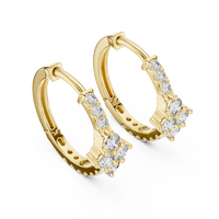 0.5ct TW Round Lab-Grown Diamond Cluster Hoop Earrings in Yellow Gold — Verasah fine jewellery