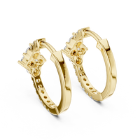 0.5ct TW Round Lab-Grown Diamond Cluster Hoop Earrings in Yellow Gold — Verasah fine jewellery