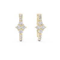 0.5ct TW Round Lab-Grown Diamond Cluster Hoop Earrings in Yellow Gold — Verasah fine jewellery
