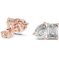 3.60ct TW Pear and Emerald Lab-Grown Diamond Stud Earrings in Rose Gold — Verasah fine jewellery