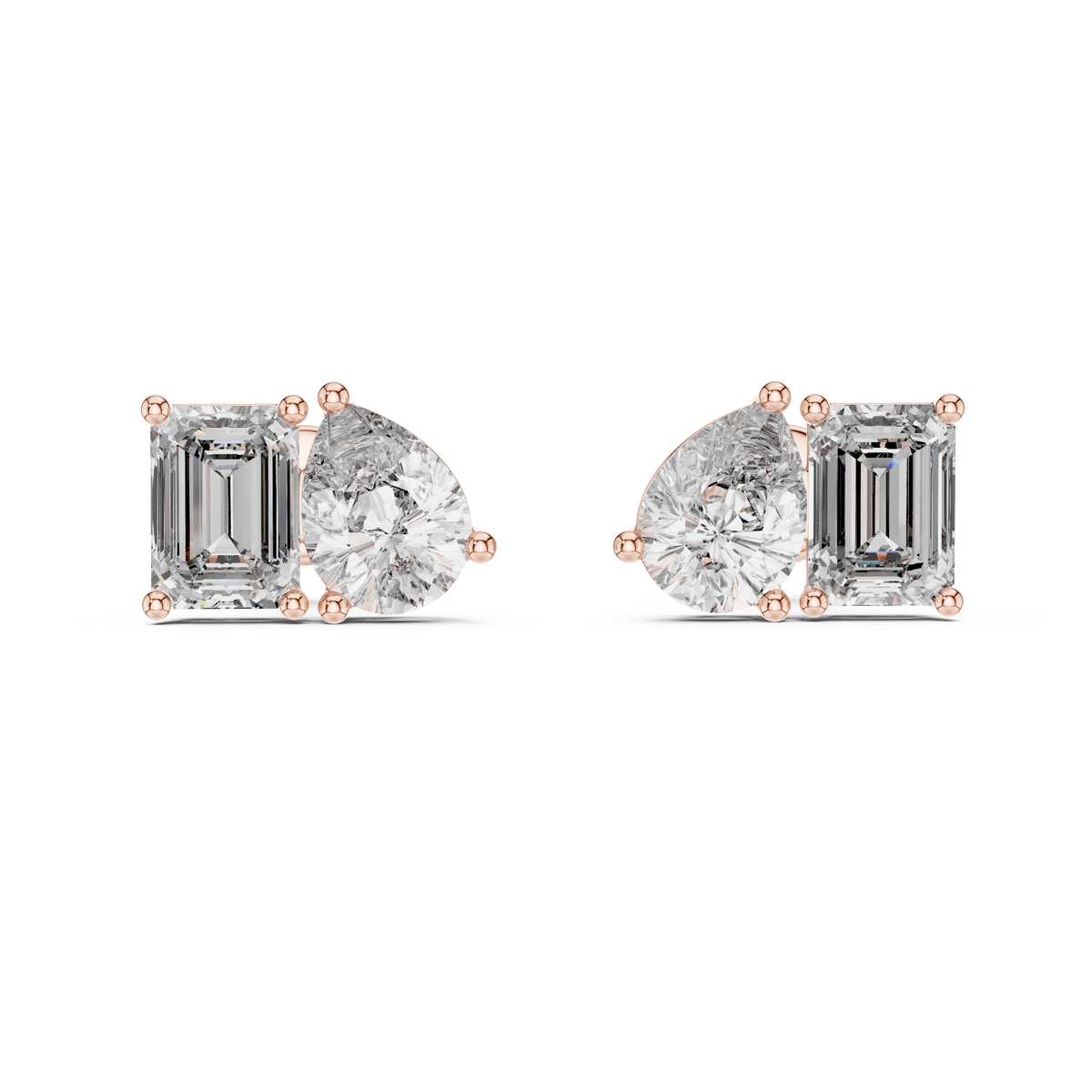 3.60ct TW Pear and Emerald Lab-Grown Diamond Stud Earrings