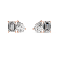 3.60ct TW Pear and Emerald Lab-Grown Diamond Stud Earrings in Rose Gold — Verasah fine jewellery