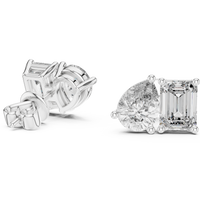 3.60ct TW Pear and Emerald Lab-Grown Diamond Stud Earrings in White Gold — Verasah fine jewellery