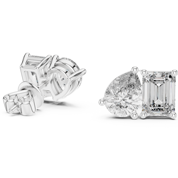 3.60ct TW Pear and Emerald Lab-Grown Diamond Stud Earrings
