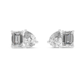 3.60ct TW Pear and Emerald Lab-Grown Diamond Stud Earrings