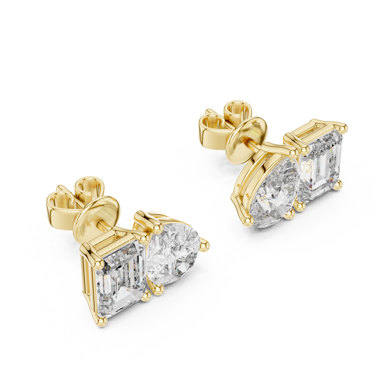 3.60ct TW Pear and Emerald Lab-Grown Diamond Stud Earrings
