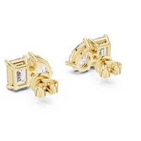 3.60ct TW Pear and Emerald Lab-Grown Diamond Stud Earrings in Yellow Gold — Verasah fine jewellery
