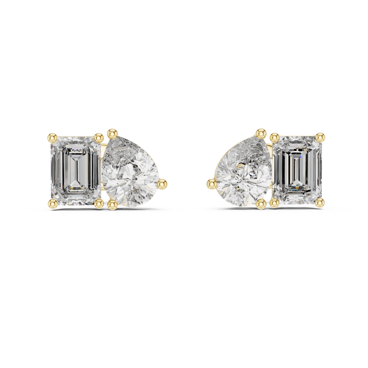 3.60ct TW Pear and Emerald Lab-Grown Diamond Stud Earrings