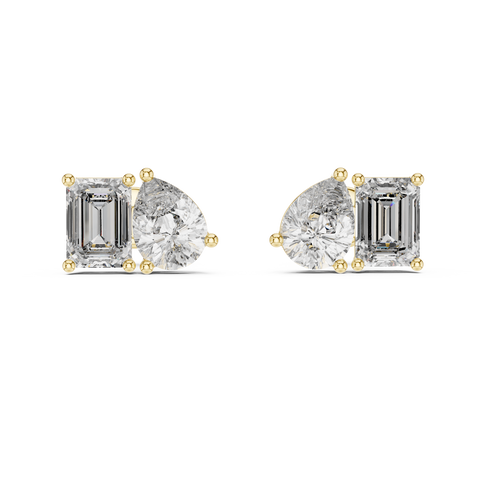 3.60ct TW Pear and Emerald Lab-Grown Diamond Stud Earrings