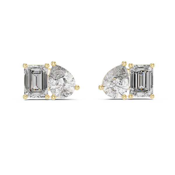 3.60ct TW Pear and Emerald Lab-Grown Diamond Stud Earrings