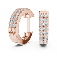 0.40ct TW Round Lab-Grown Diamond Double Row Hoop Earrings in Rose Gold — Verasah fine jewellery