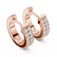 0.40ct TW Round Lab-Grown Diamond Double Row Hoop Earrings in Rose Gold — Verasah fine jewellery