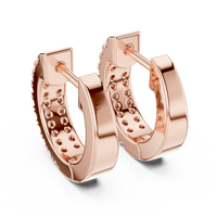 0.40ct TW Round Lab-Grown Diamond Double Row Hoop Earrings in Rose Gold — Verasah fine jewellery