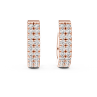 0.40ct TW Round Lab-Grown Diamond Double Row Hoop Earrings in Rose Gold — Verasah fine jewellery