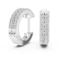 0.40ct TW Round Lab-Grown Diamond Double Row Hoop Earrings in White Gold — Verasah fine jewellery