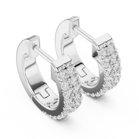0.40ct TW Round Lab-Grown Diamond Double Row Hoop Earrings in White Gold — Verasah fine jewellery