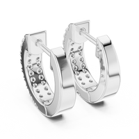 0.40ct TW Round Lab-Grown Diamond Double Row Hoop Earrings in White Gold — Verasah fine jewellery