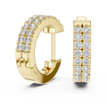 0.40ct TW Round Lab-Grown Diamond Double Row Hoop Earrings