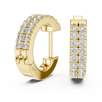 0.40ct TW Round Lab-Grown Diamond Double Row Hoop Earrings in Yellow Gold — Verasah fine jewellery