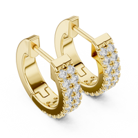 0.40ct TW Round Lab-Grown Diamond Double Row Hoop Earrings in Yellow Gold — Verasah fine jewellery