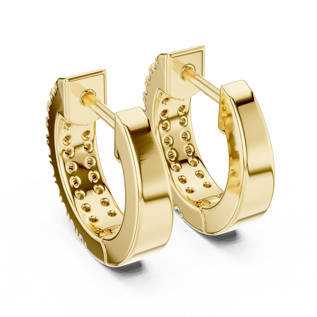 0.40ct TW Round Lab-Grown Diamond Double Row Hoop Earrings