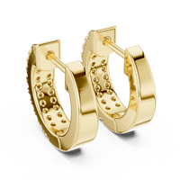0.40ct TW Round Lab-Grown Diamond Double Row Hoop Earrings in Yellow Gold — Verasah fine jewellery