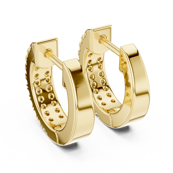0.40ct TW Round Lab-Grown Diamond Double Row Hoop Earrings