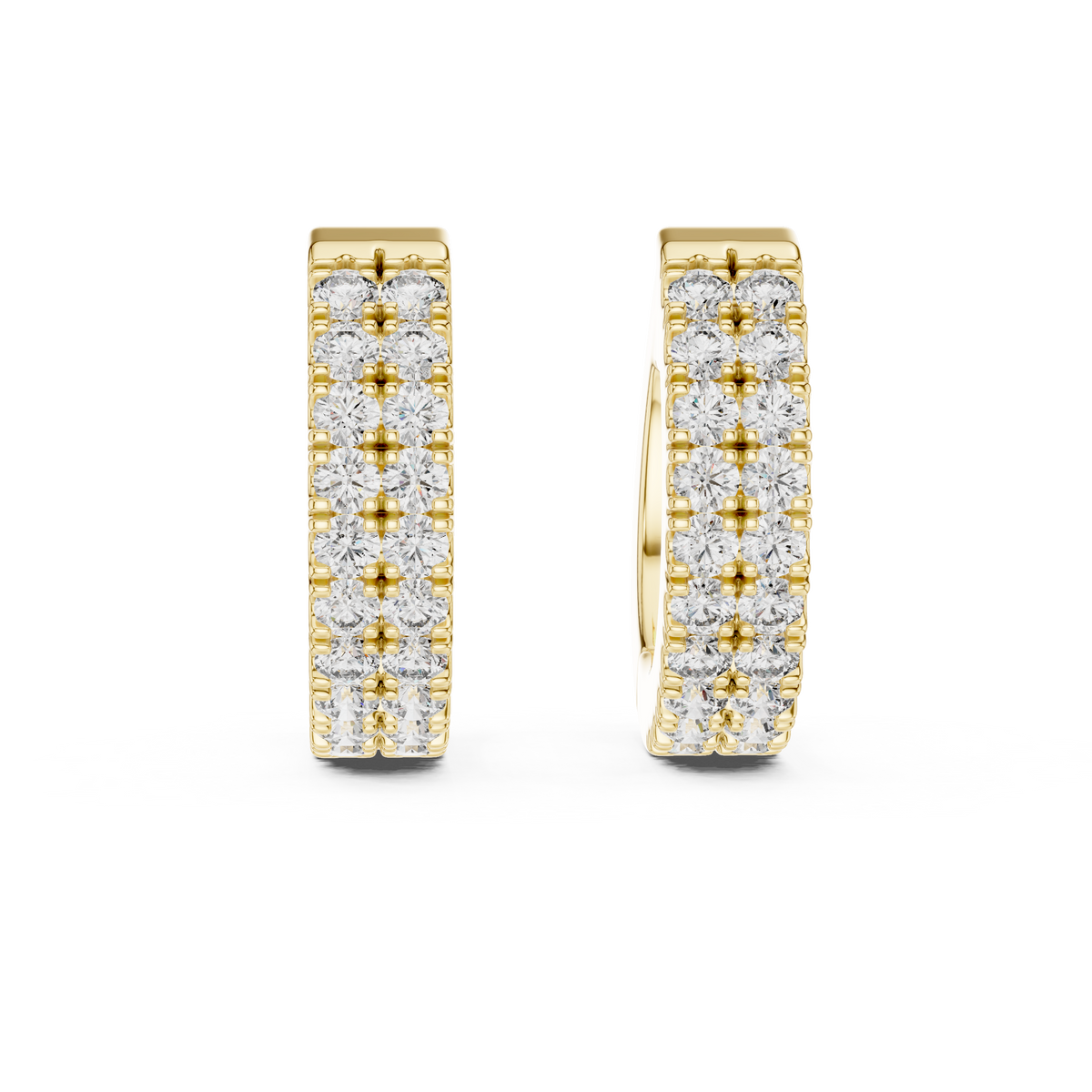 0.40ct TW Round Lab-Grown Diamond Double Row Hoop Earrings