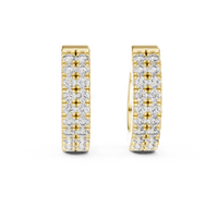 0.40ct TW Round Lab-Grown Diamond Double Row Hoop Earrings in Yellow Gold — Verasah fine jewellery