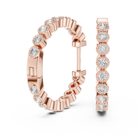 0.30ct TW Round Lab-Grown Diamond Bezel Hoop Earrings in Rose Gold — Verasah fine jewellery