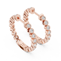 0.30ct TW Round Lab-Grown Diamond Bezel Hoop Earrings in Rose Gold — Verasah fine jewellery