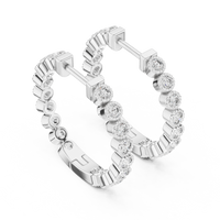 0.30ct TW Round Lab-Grown Diamond Bezel Hoop Earrings in White Gold — Verasah fine jewellery