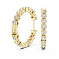 0.30ct TW Round Lab-Grown Diamond Bezel Hoop Earrings in Yellow Gold — Verasah fine jewellery