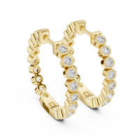 0.30ct TW Round Lab-Grown Diamond Bezel Hoop Earrings in Yellow Gold — Verasah fine jewellery