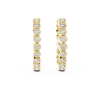 0.30ct TW Round Lab-Grown Diamond Bezel Hoop Earrings in Yellow Gold — Verasah fine jewellery
