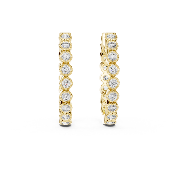 0.70ct TW Round Lab-Grown Diamond Bezel Hoop Earrings