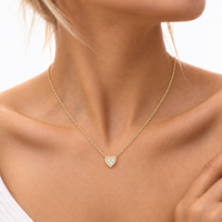 0.36ct TW Round Lab-Grown Diamond Heart Cluster Pendant Necklace — Verasah fine jewellery