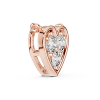 0.36ct TW Round Lab-Grown Diamond Heart Cluster Pendant Necklace in Rose Gold — Verasah fine jewellery