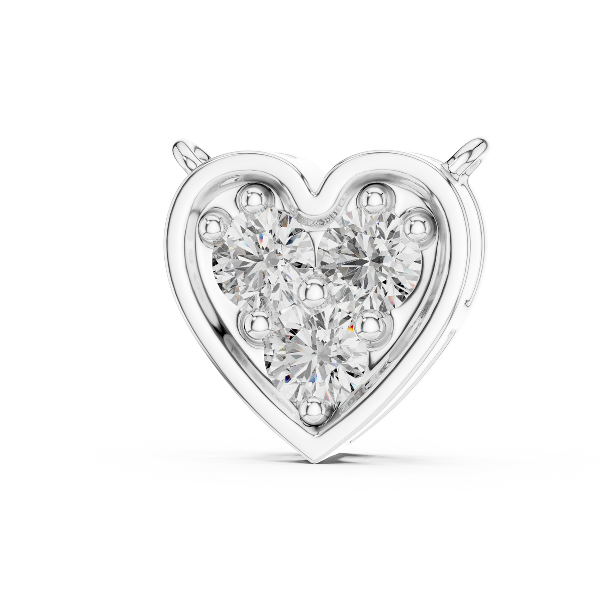 0.36ct TW Round Lab-Grown Diamond Heart Cluster Pendant Necklace