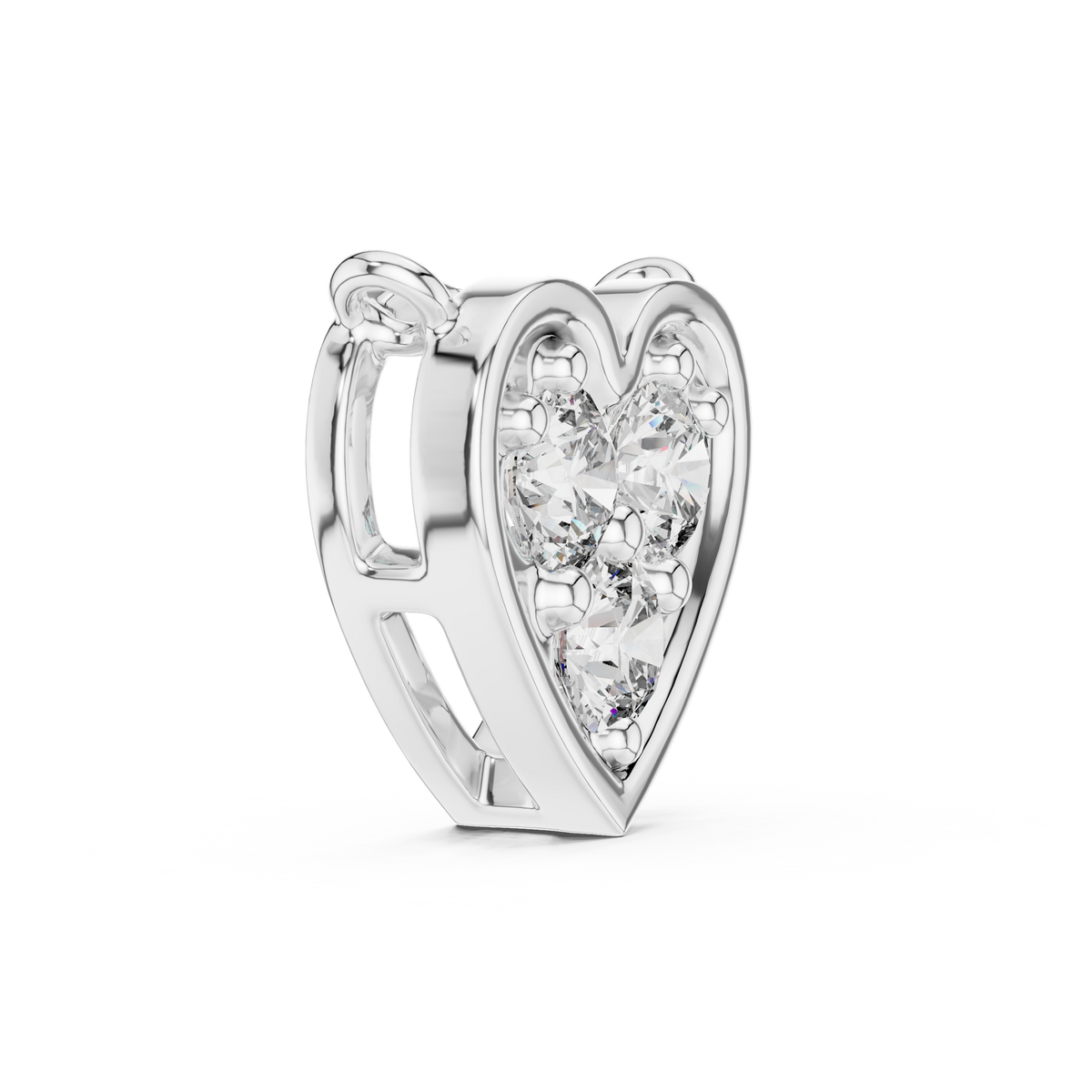 0.36ct TW Round Lab-Grown Diamond Heart Cluster Pendant Necklace