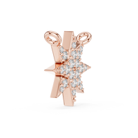 0.17ct TW Round Lab-Grown Diamond Star Cluster Pendant Necklace in Rose Gold — Verasah fine jewellery