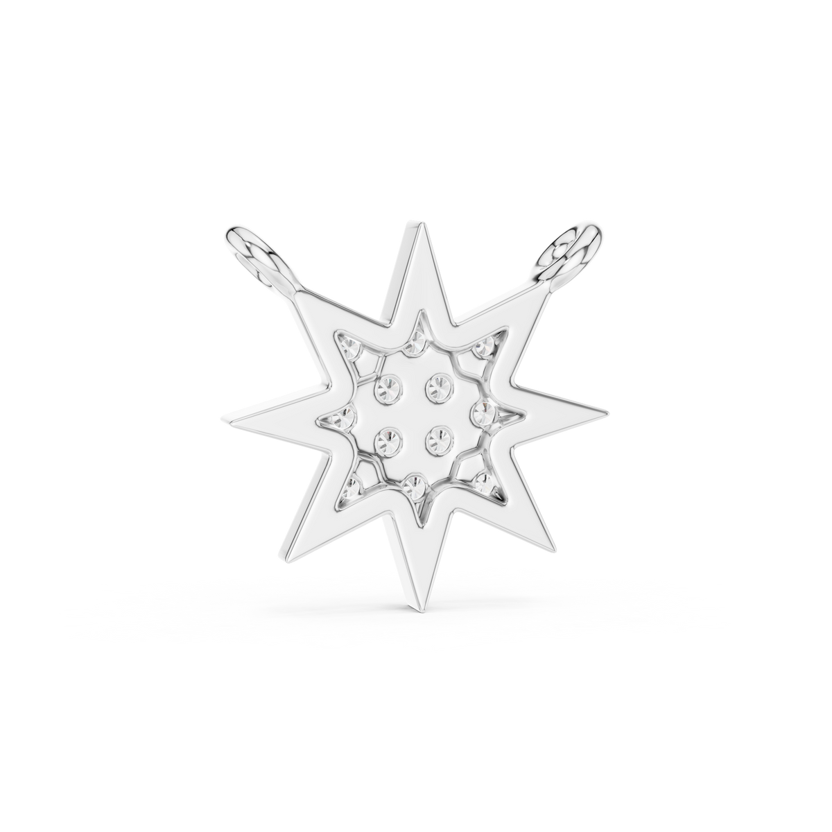 0.17ct TW Round Lab-Grown Diamond Star Cluster Pendant Necklace
