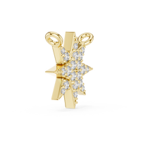 0.17ct TW Round Lab-Grown Diamond Star Cluster Pendant Necklace in Yellow Gold — Verasah fine jewellery