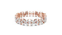 14.05ct TW Marquise and Round Lab-Grown Diamond Bracelet — En Fleur in Rose Gold — Verasah fine jewellery