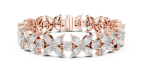 14.05ct TW Marquise and Round Lab-Grown Diamond Bracelet — En Fleur in Rose Gold — Verasah fine jewellery